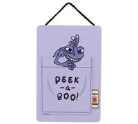 Disney Pixar Monsters, Inc. Randall Pocket Hanging Wood Wall Decor | Fun P Boo Sign for Bedroom or Nursery