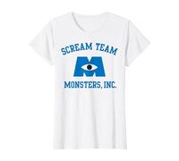 Disney Pixar Monsters Inc. Scream Team Logo T-Shirt, Women, White, Medium