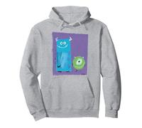Disney Pixar Monsters Inc Sulley Mike Nierva Pullover Hoodie, Adult Unisex, Heather Grey, Large