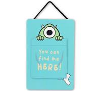 Disney Pixar Monsters, Inc. You Can Find Me Here Hanging Wood Sign - Cute Mike Sign for Bedroom or Nursery