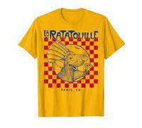Disney Pixar Ratatouille Remy Paris Checkerboard T-Shirt, Men, Golden Yellow, XX-Large
