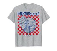 Disney Pixar Ratatouille Remy Paris Checkerboard T-Shirt, Men, Heather Grey, 4X-Large