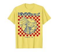 Disney Pixar Ratatouille Remy Paris Checkerboard T-Shirt, Men, Lemon Yellow, Medium