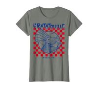 Disney Pixar Ratatouille Remy Paris Checkerboard T-Shirt, Women, Olive Heather, Medium