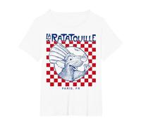 Disney Pixar Ratatouille Remy Paris Checkerboard T-Shirt, Women's Plus, White, 4X