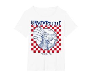 Disney Pixar Ratatouille Remy Paris Checkerboard T-Shirt, Women's Plus, White, 4X