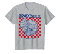 Disney Pixar Ratatouille Remy Paris Checkerboard T-Shirt, Youth, Heather Grey, 4T
