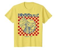 Disney Pixar Ratatouille Remy Paris Checkerboard T-Shirt, Youth, Lemon Yellow, 4T