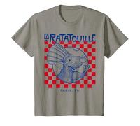 Disney Pixar Ratatouille Remy Paris Checkerboard T-Shirt, Youth, Slate Grey, 4T