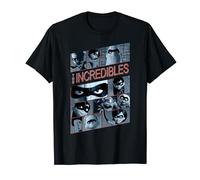 Disney Pixar The Incredibles Family Black & White Collage T-Shirt