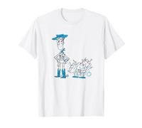 Disney Pixar Toy Story 4 Woody and Aliens Sketch T-Shirt