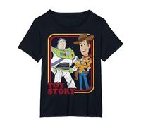 Disney Pixar Toy Story 4 Woody And Buzz Vintage Portrait T-Shirt, Women's Plus, Black, 2X