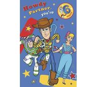 Disney Pixar Toy Story Boys 6th Birthday Card and Badge from UK Greetings - Howdy Partner - Buzz and Woody