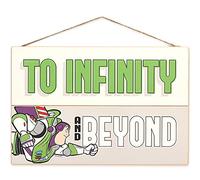 Disney Pixar Toy Story Buzz Lightyear Hanging Wood Wall Decor - To Infinity and Beyond Buzz Lightyear Sign