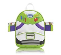 Disney Pixar Toy Story Buzz Lightyear Mini Backpack Purse for Kids | Faux leather, 10.2in x 8.2in x 3in, ages 3+, silver hardware, zip front pocket, adjustable straps