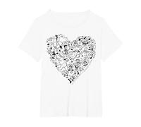 Disney Pixar Toy Story Characters Heart Fill T-Shirt, Women's Plus, White, 1X