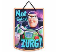Disney Pixar Toy Story Not Today Zurg Hanging Metal Wall Decor - Funny Buzz Lightyear Sign for Home or Office