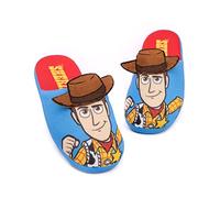 Disney Pixar Toy Story Slippers for Boys | Kids Woody Character 3D Cowboy Hat | Slip On Mules Blue Merchandise