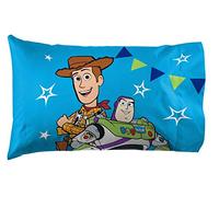 Disney Pixar Toy Story Woody Buzz Cartoon Kids Pillowcase for Kids, Blue | 20 x 30 Inches, Official Product, Soft Polyester Microfiber, Double-Sided, Standard Size, Machine Washable, Kids Gift