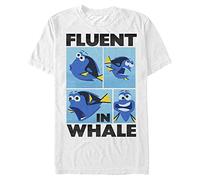 Disney Pixar Unisex Finding Dory - Whale Talk Organic Short Sleeve T-shirt T-Shirt White S