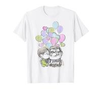 Disney Pixar Up Carl And Ellie Balloons Sketch T-Shirt, Men, White, 6X-Large