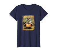 Disney Pixar Wall-E Distressed Border T-Shirt, Women, Navy Blue, Medium