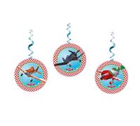 Disney Planes Swirl Hanging Decoration (Pack Of 3) Red/white/blue (One Size)
