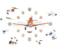 Disney Planes Tell the Time with Me Wall Clock Wall Sticker, Blue