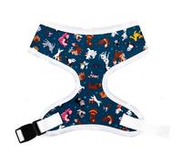Disney Plastic Buckle Pet Harness, Cats and Dogs Scattered Blue Black, Fits 15" Neck and 18-29" Chest