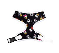 Disney Plastic Buckle Pet Harness, The Sensational Six Smiling Faces Scattered Black, Fits 16.5" Neck and 20-32" Chest