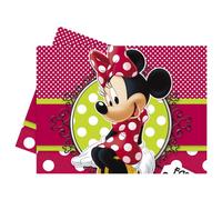 Disney Plastic Minnie Mouse Party Table Cover Red/green/white (One Size)