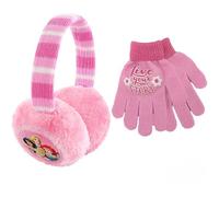 Disney Plush Girls Earmuffs and Glove Set, Pink, Little, Ages 4-7