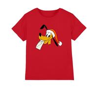 Disney Pluto Santa Hat Kids T Shirt, Red, 3-4