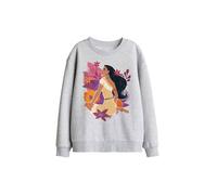 Disney Pocahontas Flowers Kids Sweatshirt, Athletic Heather in Light Grey | Size: 5-6 Years Disney Light Grey 5-6 Years