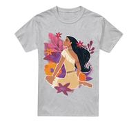 Disney Pocahontas Flowers T-Shirt Grey | Size: Large Disney Grey L