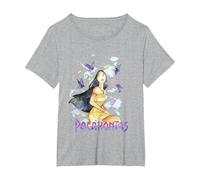 Disney Pocahontas Watercolor Portrait T-Shirt, Women's Plus, Heather Grey, 2X