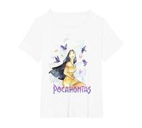 Disney Pocahontas Watercolor Portrait T-Shirt, Women's Plus, White, 1X