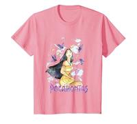 Disney Pocahontas Watercolor Portrait T-Shirt, Youth, Pink, 2T
