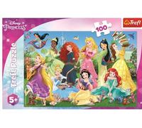 Disney Princess 100 Piece Jigsaw Puzzles For Kids - Princesses Puzzle For Children Cinderella Snow White Ariel Easy Hold - For Ages 5+