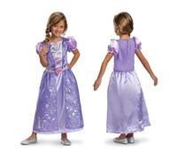 Officially Licensed Disney 100th Anniversary Rapunzel Classic Dress. Features a Platinum Sparkled Bodice and Skirt. Perfect for World Book Day, Halloween or Princess Dress up Parties. Size 7-8 Years