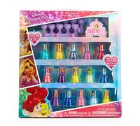 Disney Princess 15 Piece Water Based Nail Polish with 3 Toe Spacers| Quick Dry Peel Off Gift Kit Set for Kids Girls Ages 3+ By Townley Girl