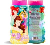 Disney Princess 2-in-1 Kids Bubble Bath & Shampoo - Gentle, Paraben-Free Hair & Body Wash with Vitamin E & A, pH Balanced for Sensitive Skin - Lightly Scented, Safe for Children Aged 3+, 475ml