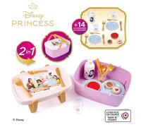 Smoby - Disney Princess 2-in-1 Picnic Basket - Transforms into a Side Table - 14 Accessories Included - Ages 3+ - Made in France