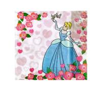 Disney Princess 2 Ply Cinderella Napkins (Pack Of 20) Pink/white/green (One Size)
