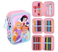 Disney Princess 3 Tier Large Pencil Case with Stationery Included