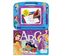 Disney Princess ABC Read & Doodle - Learning resources for kids, a magnetic drawing pad, an easy-to-use pen, 22-page board book for reading and drawing