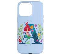 Disney Princess Alphabet Monogram Mermaid Letter A for Ariel Case for iPhone 15 Pro Max
