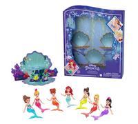 Disney Princess Toys, Ariel Story Pack with 7 Mermaid Dolls, Small Dolls, Figures and Accessories Inspired by Disney’s The Little Mermaid, HLW96