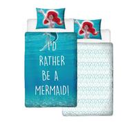 Disney Princess My Little Mermaid Single Duvet Cover Set | Shelfie Design | Two Sided Reversible Design
