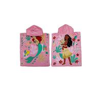 Disney Princess Ariel & Moana 100% Cotton Poncho Beach Towel Multi